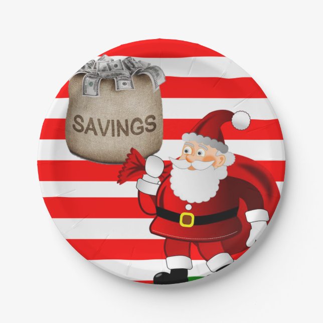 Prato De Papel Placas de papel de Natal, Papais noeis (Frente)