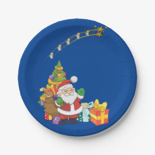 Prato De Papel Placas de papel de Natal, Papais noeis