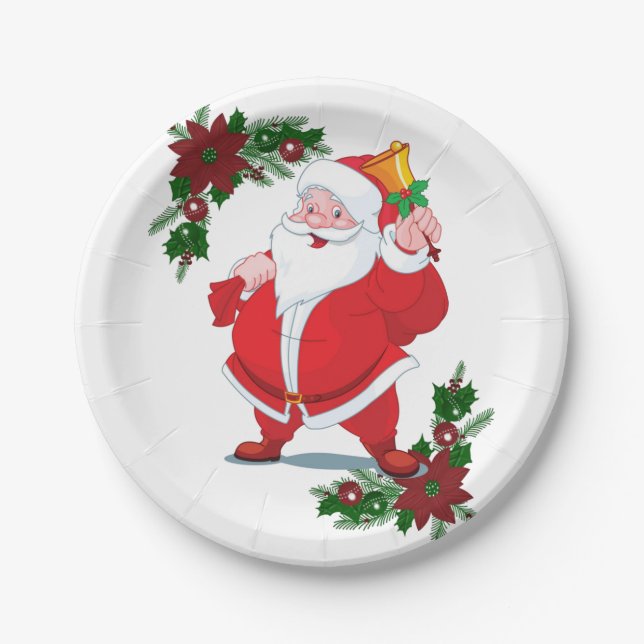 Prato De Papel Placas de papel de Natal, Papais noeis (Frente)