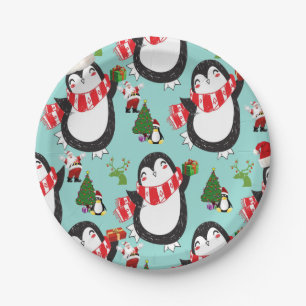Prato De Papel Placas de Papel de Natal, Pinguim