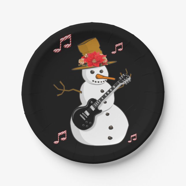 Prato De Papel Placas de Papel de Natal, Snowman (Frente)