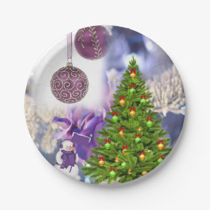 Prato De Papel Placas de Papel de Natal, Snowman