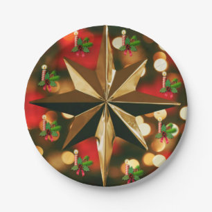 Prato De Papel Placas de Papel de Natal, Vela