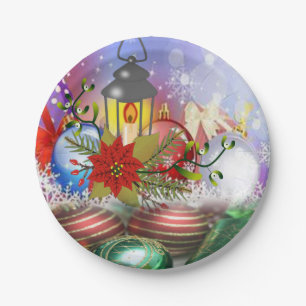 Prato De Papel Placas de Papel de Natal, Vela de Natal