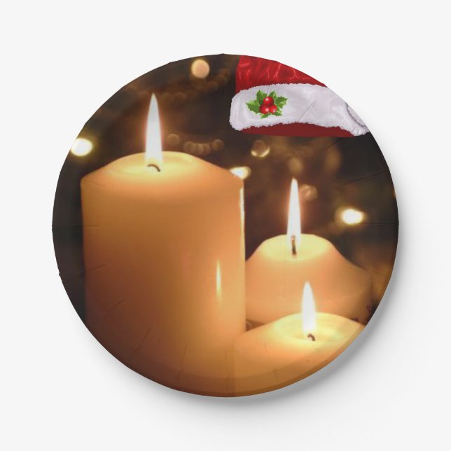 Prato De Papel Placas de Papel de Natal, Vela de Natal (Frente)