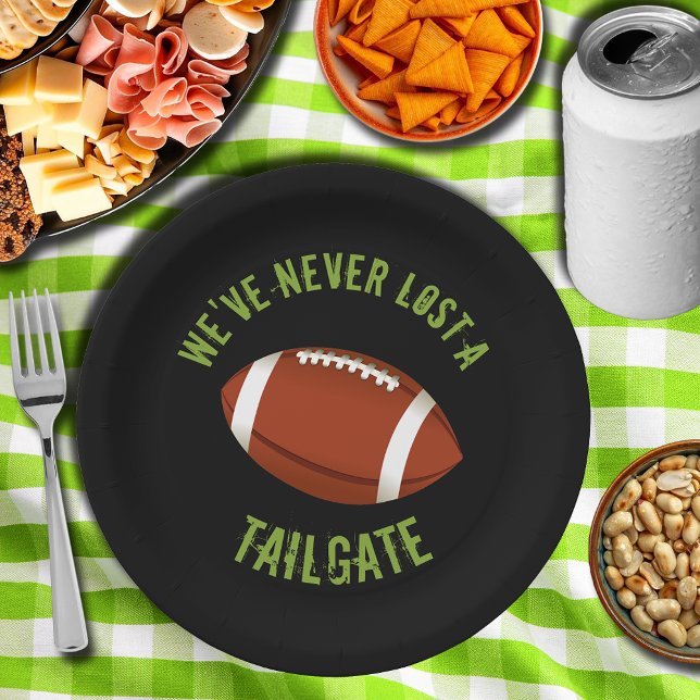 Prato De Papel Placas De Papel De Personalização De Futebol (Football tailgating paper plates - green and black)
