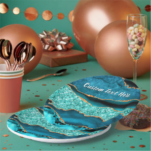 Prato De Papel Placas de papel de texto personalizadas com cinza 