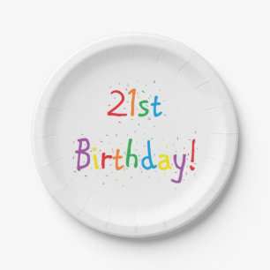 Prato De Papel Placas de papel do "aniversário de 21 anos"