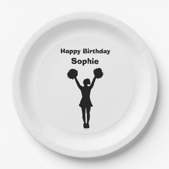 Prato De Papel Placas de papel do "cheerleader" (Frente)