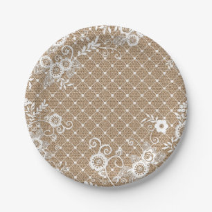 Prato De Papel Placas de papel do chique de serapilheira e de