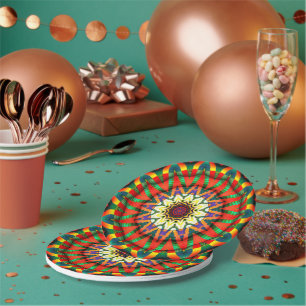 Prato De Papel Placas de papel do design festivo do Fractal da