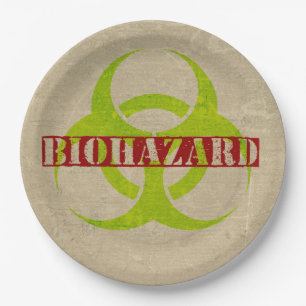 Prato De Papel Placas de papel do Dia das Bruxas do Zombie Biohaz