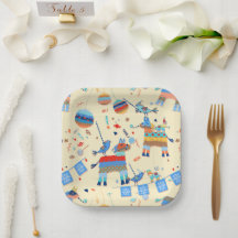 Placas de papel do Pinata Party