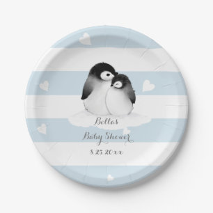 Prato De Papel Placas de papel do pinguim azul