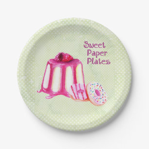 Prato De Papel Placas de papel doces com torta e Rosquinhas
