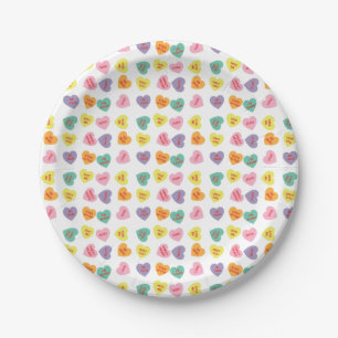 Prato De Papel Placas de papel dos corações dos doces da