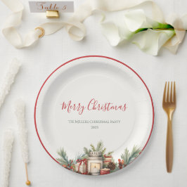 Prato De Papel Placas de papel elegantes de Natal clássicas