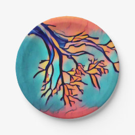 Prato De Papel Placas de papel em árvore do Artsy