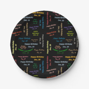 Prato De Papel Placas de Papel em dezembro, 20 de aniversário