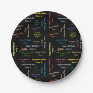 Prato De Papel Placas de Papel em junho, 1 de aniversário