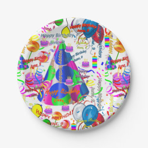 Prato De Papel Placas de Papel em junho, 9 de aniversário