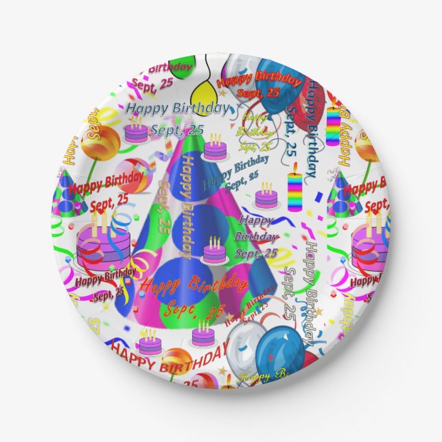 Prato De Papel Placas de Papel em setembro, 25 de setembro de ani (Frente)