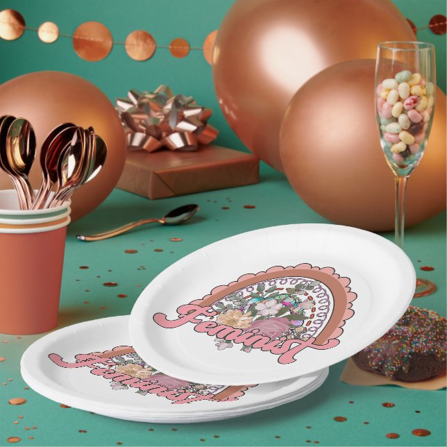 Prato De Papel Placas de papel feministas (Múltiplo)