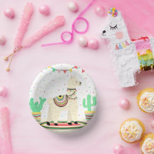 Placas de papel Festa de aniversário Llama