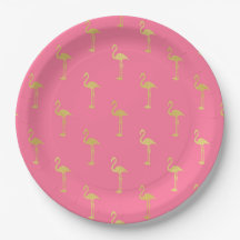 Placas De Papel Flamingo Rosa