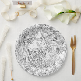 Prato De Papel Placas De Papel Floral A Preto E Branco Vintage