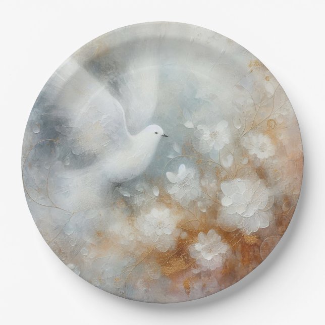 Prato De Papel Placas De Papel Floral Da Porta De Casamento (Frente)