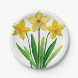 Prato De Papel Placas De Papel Floral Daffodil Ditzy