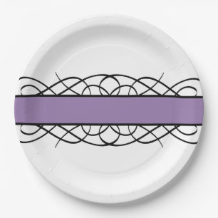 Prato De Papel Placas de papel florescentes de deco roxo