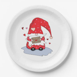 Prato De Papel Placas de papel Gnomo do Dia de os namorados