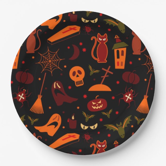 Prato De Papel Placas de papel Halloween (Frente)