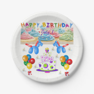 Prato De Papel Placas de papel julho, 1 de aniversário