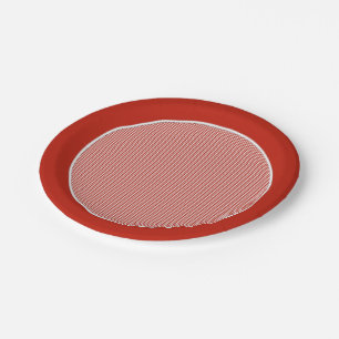 Prato De Papel Placas De Papel Laranja Gingham-Rústico