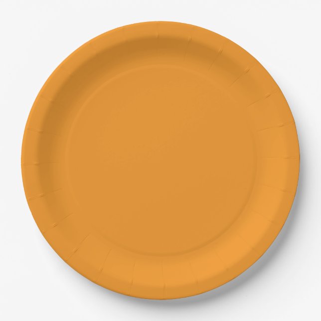 Prato De Papel Placas De Papel Laranja Sólido, Laranja Claro (Frente)