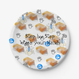 Prato De Papel Placas De Papel, Lave As Mãos Água De Sabão