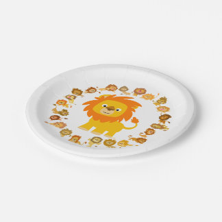 Prato De Papel Placas de Papel Lion de Cartoon Bonito