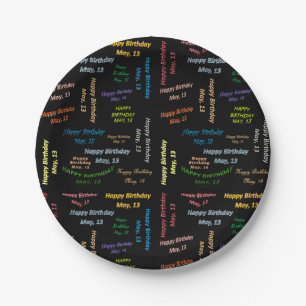 Prato De Papel Placas de Papel Maio, 13 Aniversário