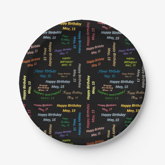 Prato De Papel Placas de Papel Maio, 15 Aniversário (Frente)