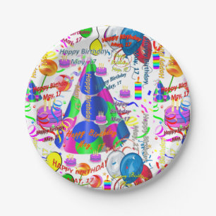 Prato De Papel Placas de Papel Maio, 17 Aniversário