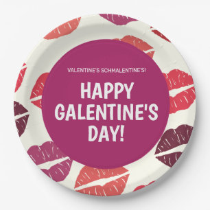 Prato De Papel Placas de papel moderno do Lipstick Galentine