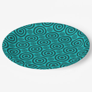 Prato De Papel PLACAS DE PAPEL-Olho-Dois-Teal Tonelado