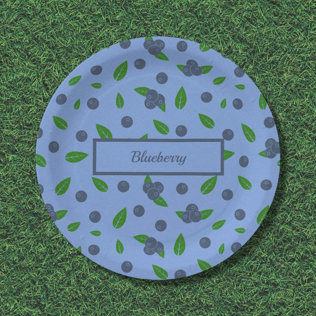 Prato De Papel Placas de papel padrão de mirtilo (Blueberry pattern Paper Plates)