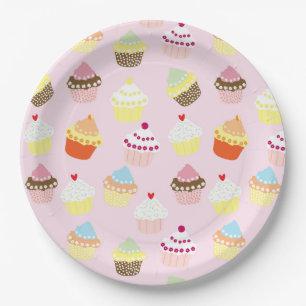 Prato De Papel Placas de papel padrão para Cupcakes doces colori