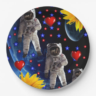 Prato De Papel Placas de papel para astronauta de girassol