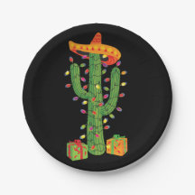 Placas de papel para Cactus Feliz Navidad