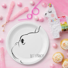 Prato De Papel Placas de papel para cães-de-vidro francês pawty v